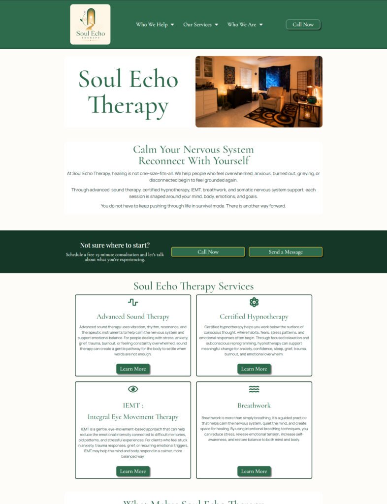 soul echo therapy portal page